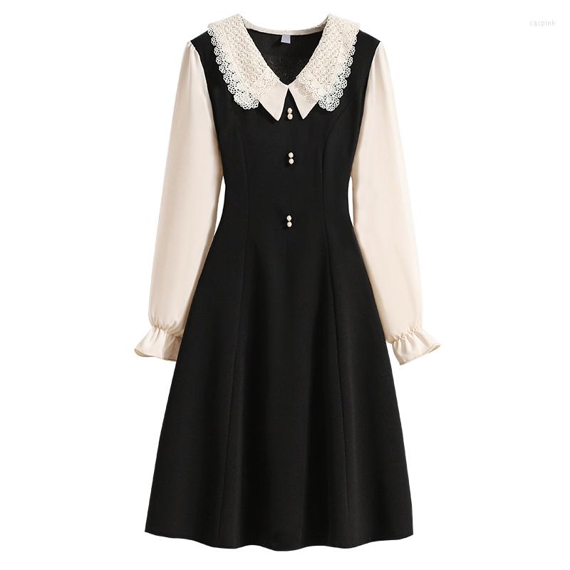Casual Dresses Lei Silk Doll Collar Lantern Long-sleeved Dress 2023 Spring And Autumn Splicing Loose Yards A Word Medium-length Dres, Picture shown
Casual Dresses Lei Silk Doll Collar Lantern Long-sleeved Dress 2023 Spring And Autumn Splicing Loose Yards A Word Medium-length Dres, Picture shown