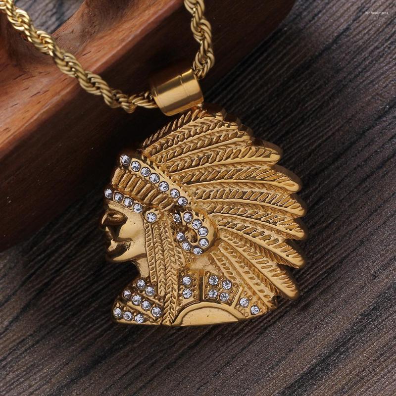 Pendant Necklaces Titanium Steel Gold Plated Chief Necklace Hip Hop Fashion Jewelry Creative Personality Punk Gift
Pendant Necklaces Titanium Steel Gold Plated Chief Necklace Hip Hop Fashion Jewelry Creative Personality Punk Gift