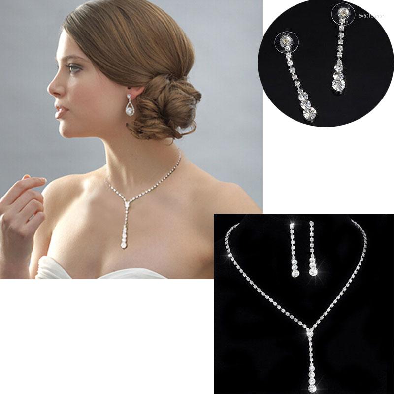 Necklace Earrings Set Silver Color Rhinestone Crystal Earring For Women Romantic Elegant Bridal Bridesmaid Wedding Jewelry, Picture shown
Necklace Earrings Set Silver Color Rhinestone Crystal Earring For Women Romantic Elegant Bridal Bridesmaid Wedding Jewelry, Picture shown
