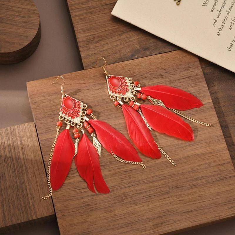 Dangle Earrings Elegant Lady Lightweight Tassel Faux Feather Drop Oil Drip Jewelry Costume Accessories
Dangle Earrings Elegant Lady Lightweight Tassel Faux Feather Drop Oil Drip Jewelry Costume Accessories