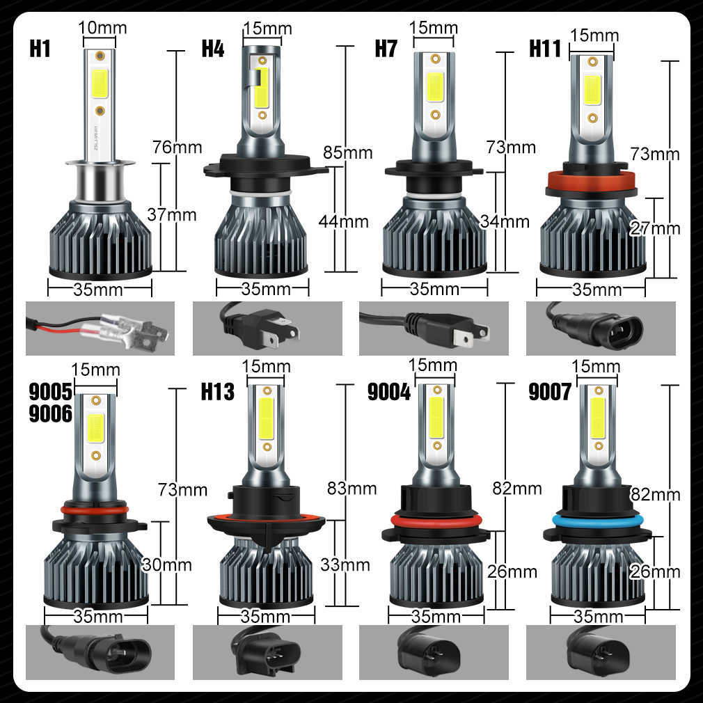 XSTORM-Mini faro Led para coche bombilla de 12V 15000LM H1 H4 H7 H8 H11 9005 HB3 9006 HB4 9004 HB1 9007 HB5 H13 luces compatible con Turbo lampada