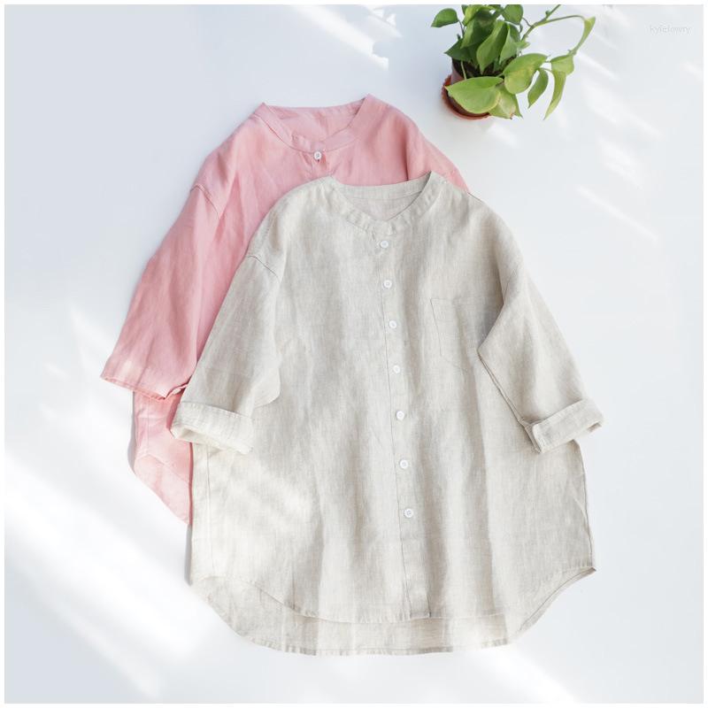 Women's Blouses Linen Shirts And Casual Solid Three Quarter Sleeve Button Up For Women Camisas Blusas Femininas Elegantes, Pink
Women's Blouses Linen Shirts And Casual Solid Three Quarter Sleeve Button Up For Women Camisas Blusas Femininas Elegantes, Pink