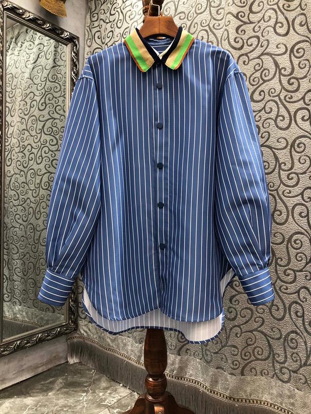 Women' Blouses 2023 Women Fashion Lantern Long Sleeve Sexy Casual Color Matching Lapel Striped Mid-length Top Shirt 0223
Women' Blouses 2023 Women Fashion Lantern Long Sleeve Sexy Casual Color Matching Lapel Striped Mid-length Top Shirt 0223