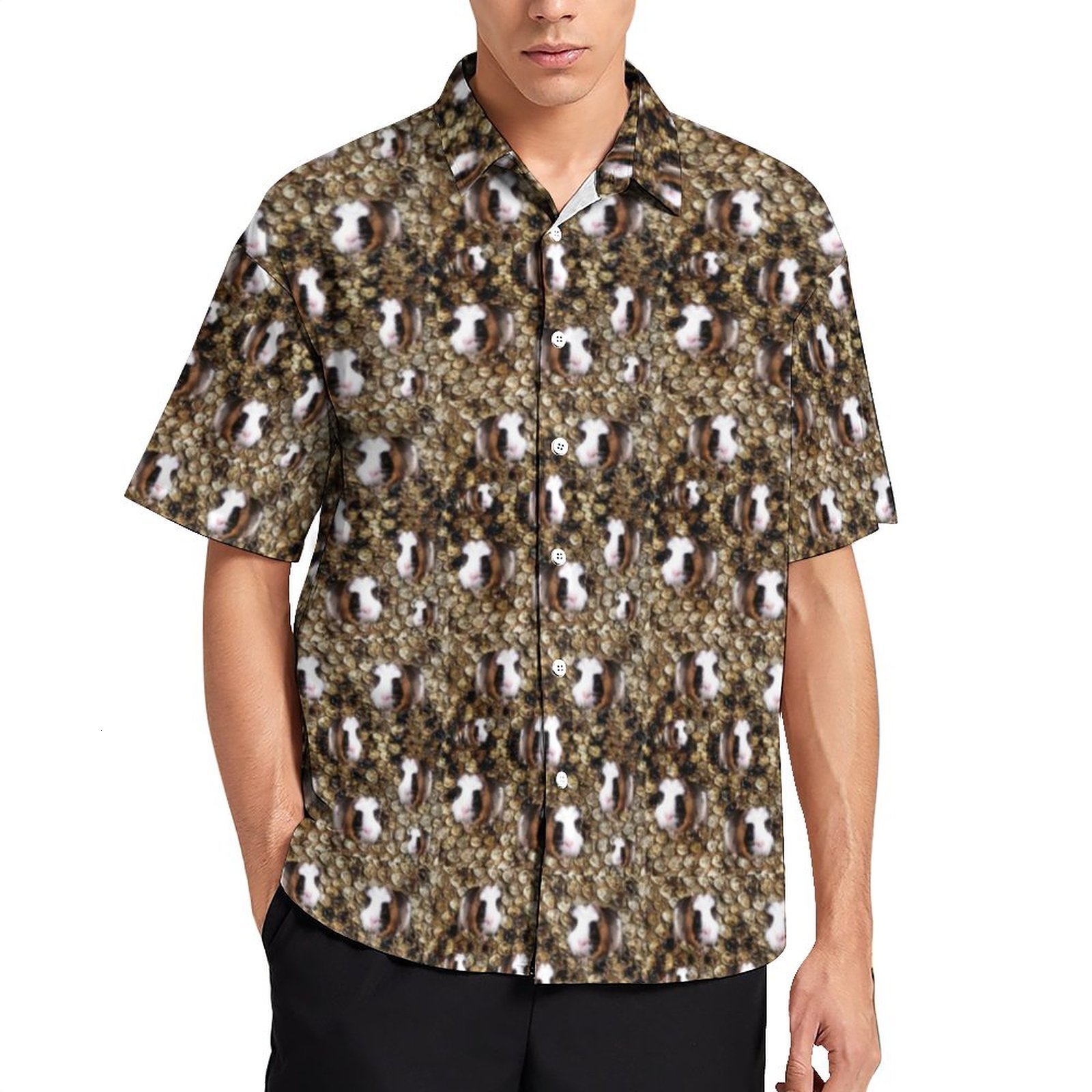 Men's Casual Shirts Hawaiian Beach Summer Shirt 3D Printed Cute Guinea Pig Men Women Retro Oversized Vocation Short Sleeve 230420