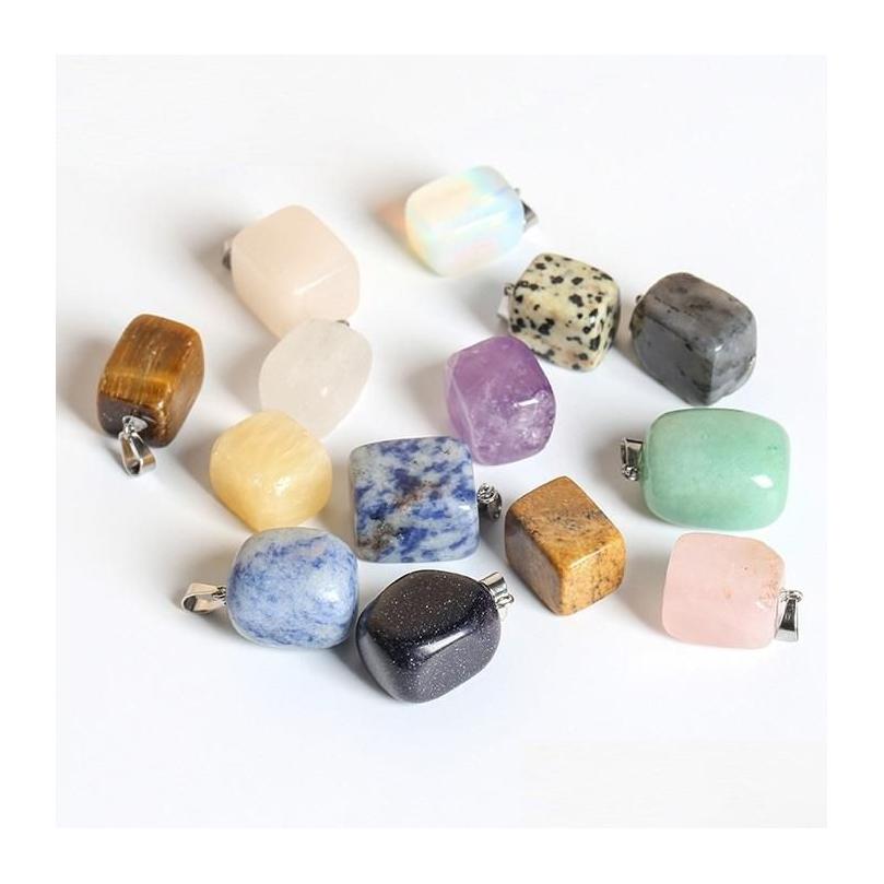 Charms Trendy Assorted Natural Stone Irregar Square Crystal Rose Quartz Amethyst Agate Pendants Jewelry Making Selling Drop Delivery Dhkkn
Charms Trendy Assorted Natural Stone Irregar Square Crystal Rose Quartz Amethyst Agate Pendants Jewelry Making Selling Drop Delivery Dhkkn