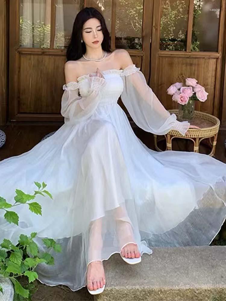 Casual Dresses Elegant Maxi For Women White Off Shoulder Puff Long Sleeve Elastic High Waist Party Gown Ruffle Holiday Dress, White dress
Casual Dresses Elegant Maxi For Women White Off Shoulder Puff Long Sleeve Elastic High Waist Party Gown Ruffle Holiday Dress, White dress