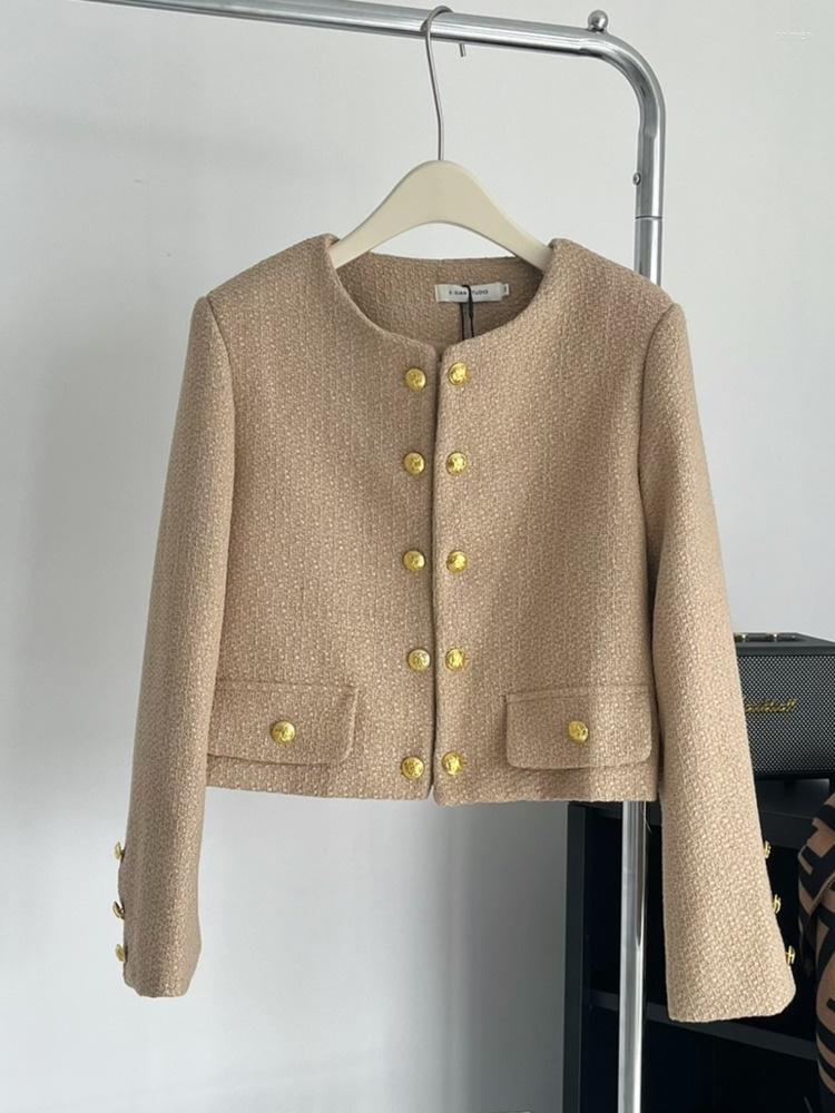 Women' Jackets High Quality Small Fragrance Tweed Jacket Coat Women Fall Winter Short Vintage Fried Street Casaco Tops, Khaki
Women' Jackets High Quality Small Fragrance Tweed Jacket Coat Women Fall Winter Short Vintage Fried Street Casaco Tops, Khaki