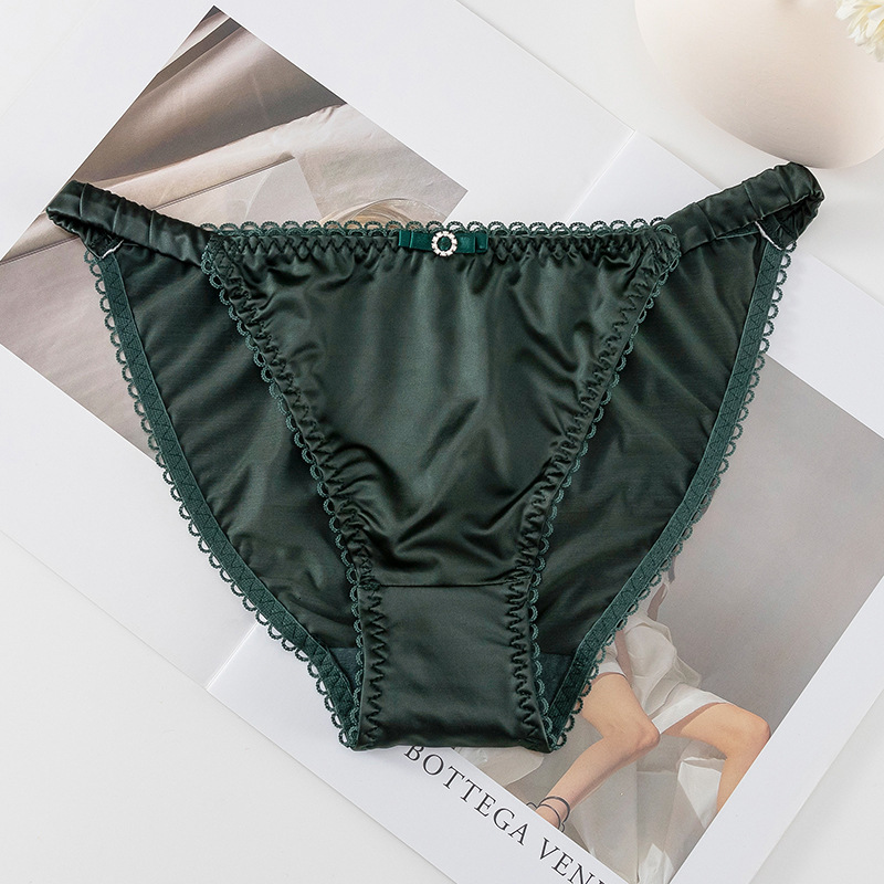 Women's Panties 4pcs/set TECHOME Women Sexy Hot brifes Sexy Women Thong Low Waist Transparent Light Satin Women Panties Erotic Bow Tie Decor 2304