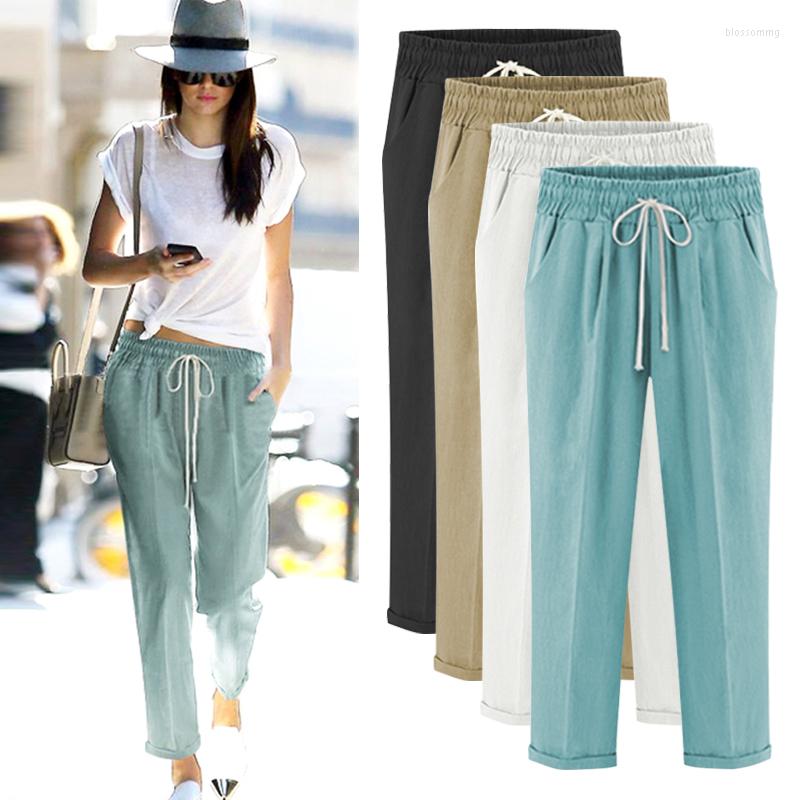 Women's Pants Black Elastic Waist Ankle Length Trousers Cotton Women Tie Pockets Solid Casual Harem Plus Size 5XL 6XL Mujer
Women's Pants Black Elastic Waist Ankle Length Trousers Cotton Women Tie Pockets Solid Casual Harem Plus Size 5XL 6XL Mujer