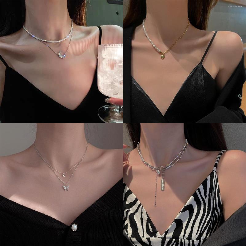 Chains Fashion Pendant Necklace Heart Star Butterfly Rhinestone Pearl Chain Luxury Korean Jewelry Accessories Women Wholesale
Chains Fashion Pendant Necklace Heart Star Butterfly Rhinestone Pearl Chain Luxury Korean Jewelry Accessories Women Wholesale