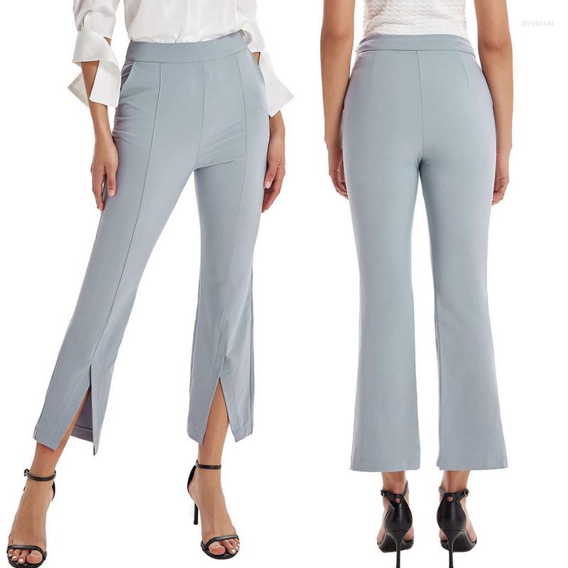 Women's Pants Women Cropped Spring Fall Clothes 2023 Fashion Office Ladies High Waist Solid Color Flare Leg Split Trousers With Pockets
Women's Pants Women Cropped Spring Fall Clothes 2023 Fashion Office Ladies High Waist Solid Color Flare Leg Split Trousers With Pockets