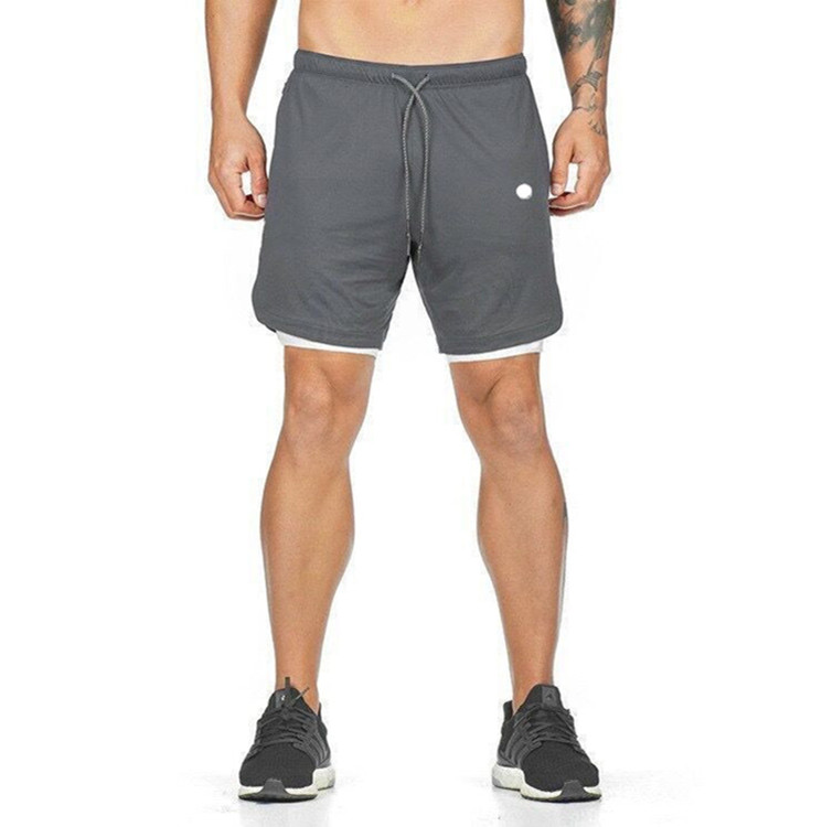 

lu Men Yoga Sports Shorts Quick Dry Mens Shorts With Pocket Mobile Phone Inner Lining Casual Running Gym Jogger Pant, Khaki