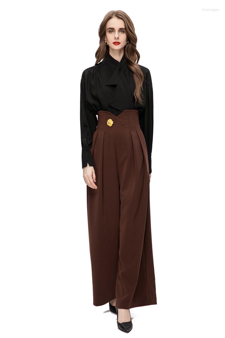 Women' Two Piece Pants SuperAen Spring Autumn Europe And America Women' Slim Fit Shirt Top High Waist Women Sets, Black
Women' Two Piece Pants SuperAen Spring Autumn Europe And America Women' Slim Fit Shirt Top High Waist Women Sets, Black