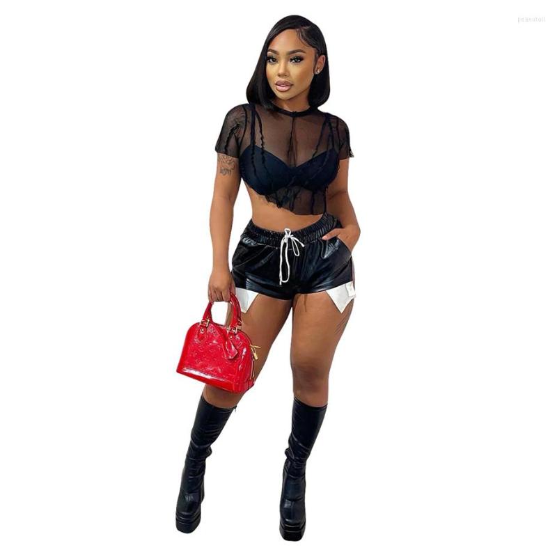 Women's Shorts 6pcs Summer Women Faux PU Leather Fashion Pocket Patchwork Drawstring Trousers One Piece Short Pants Wholesale B10948, Black
Women's Shorts 6pcs Summer Women Faux PU Leather Fashion Pocket Patchwork Drawstring Trousers One Piece Short Pants Wholesale B10948, Black