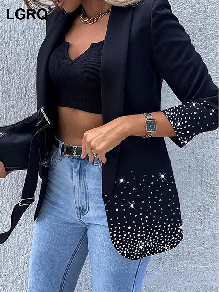 Pants LGRQ Women's Clothing New Suit Jackets Hot Drill Rhinestone Decor Shawl Collar Long Sleeve Slim Blazer Autumn Fashion 19J907, Black
Pants LGRQ Women's Clothing New Suit Jackets Hot Drill Rhinestone Decor Shawl Collar Long Sleeve Slim Blazer Autumn Fashion 19J907, Black