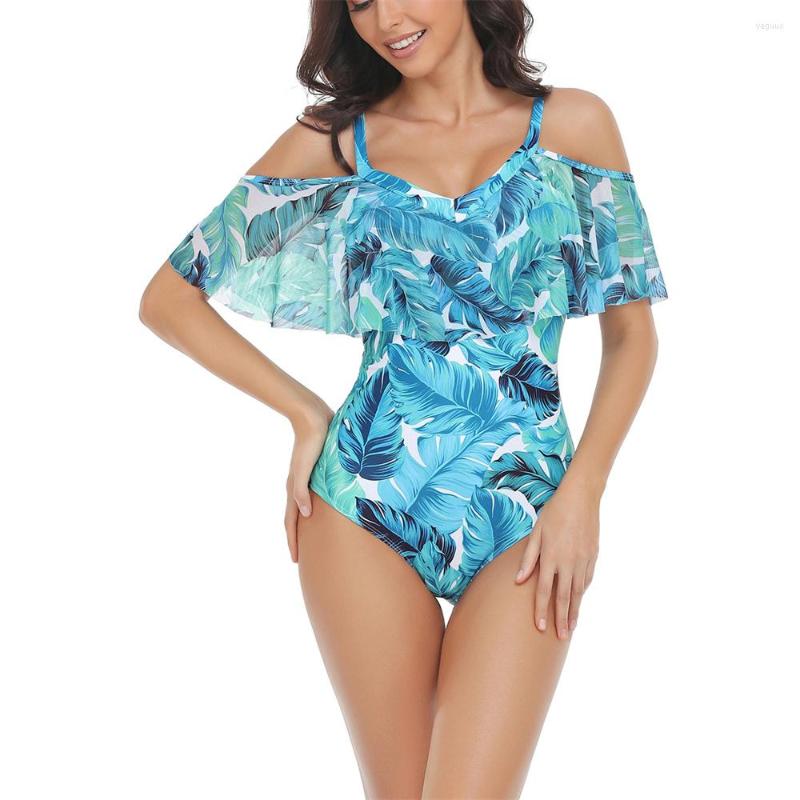 Women' Swimwear Foohoostore Swimsuit Women Bikini Leaf Print Swimming Summer Beach Romper Short Sleeve Off-Shoulder Floral Beachwear, Blue
Women' Swimwear Foohoostore Swimsuit Women Bikini Leaf Print Swimming Summer Beach Romper Short Sleeve Off-Shoulder Floral Beachwear, Blue