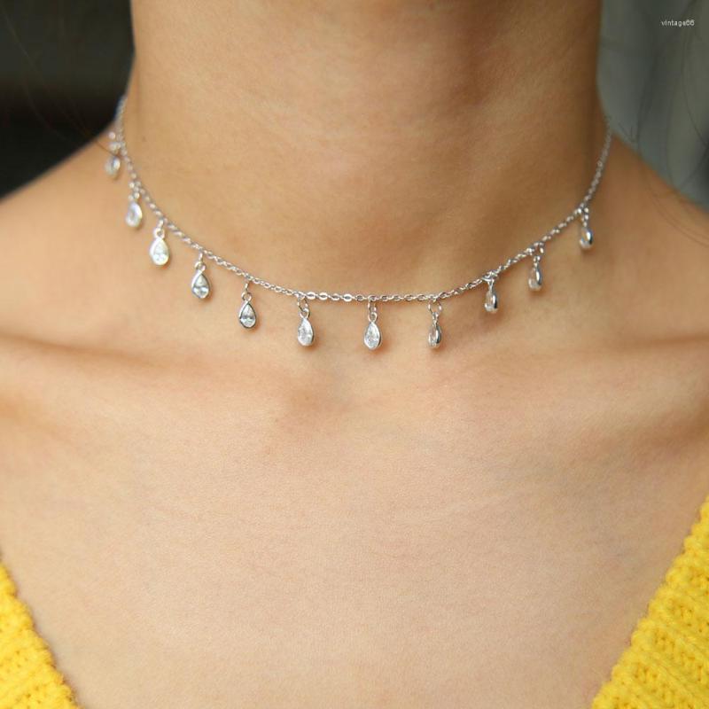 Chains SPARKING Bling Tear Drop Cubic Zirconia 2023 Statement Charm Chain 925 Sterling Silver Delicate Thin Chocker Necklace
Chains SPARKING Bling Tear Drop Cubic Zirconia 2023 Statement Charm Chain 925 Sterling Silver Delicate Thin Chocker Necklace