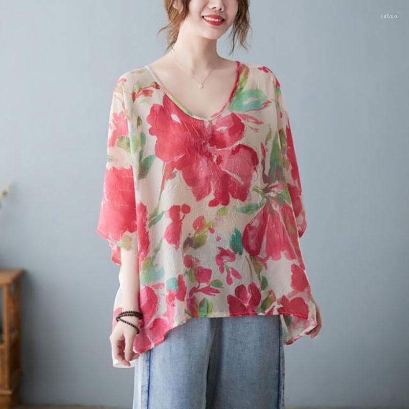 Women's Blouses Vintage Printed V-Neck Floral Blouse Women's Clothing 2023 Summer Oversized Casual Pullovers Loose Half Sleeve Shirt, Red
Women's Blouses Vintage Printed V-Neck Floral Blouse Women's Clothing 2023 Summer Oversized Casual Pullovers Loose Half Sleeve Shirt, Red