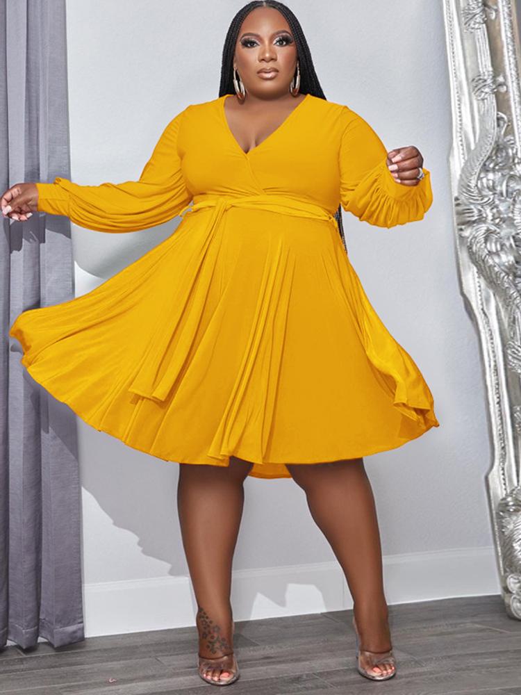 Plus Size Dresses ZZ Fit And Flare Midi Women's Costumes Elegant Fashion Solid Full Sleeve Deep V Neck High Waist DressPlus, Orange
Plus Size Dresses ZZ Fit And Flare Midi Women's Costumes Elegant Fashion Solid Full Sleeve Deep V Neck High Waist DressPlus, Orange