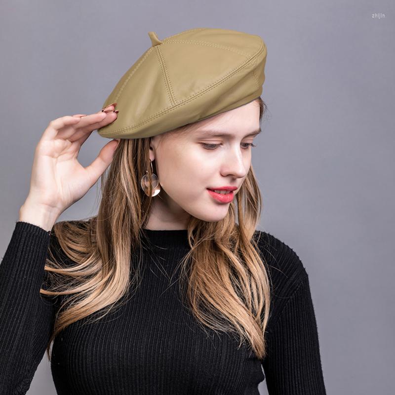 Berets Fashion Lambskin Bonia Women Winter British Genuine Leather Painter Hat Female Retro Korean Octagonal Bonnet Pink/Khaki Beret, Black
Berets Fashion Lambskin Bonia Women Winter British Genuine Leather Painter Hat Female Retro Korean Octagonal Bonnet Pink/Khaki Beret, Black