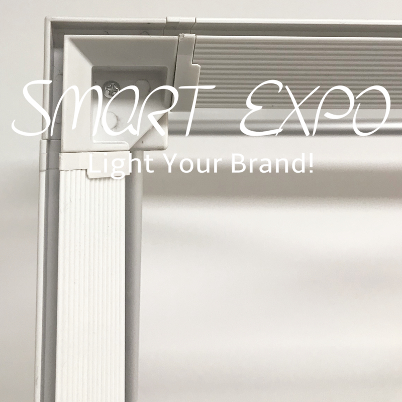 8ft Backlit SEG Pop Up Advertising Display 224x224CM with LED Ladder Light Set Custom Banner Print