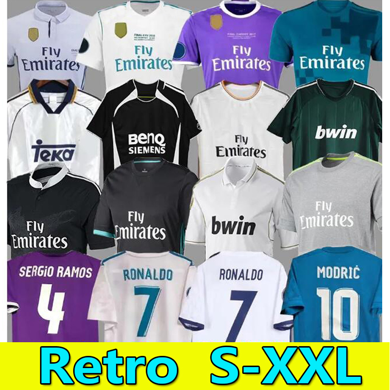 Retro Soccer Jersey GUTI Ramos 13 14 15 16 17 18 ZIDANE RAUL 94 95 96 97 98 99 00 01 02 03 04 05 CARLOS SEEDORF BENZEMA FIGO KAKA RONALDO Football Shirt Camiseta Futbol