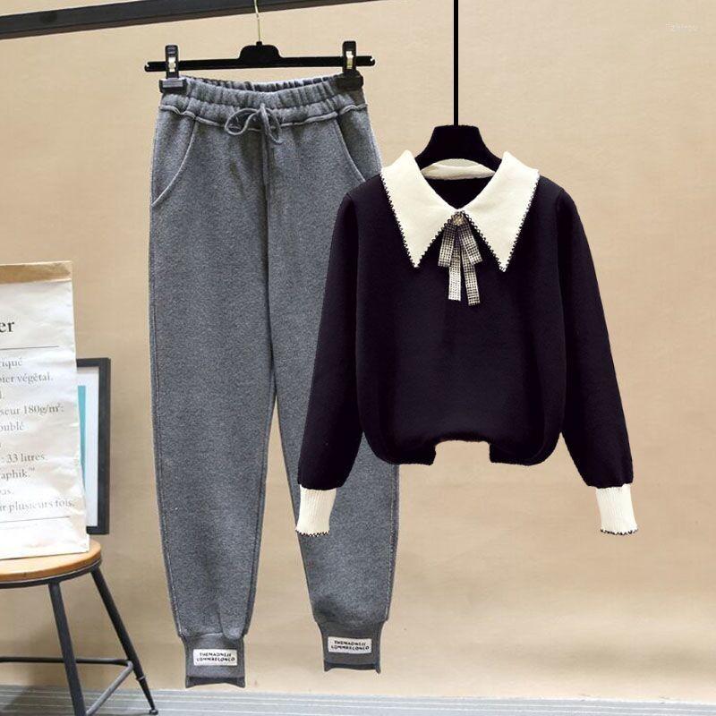 Women' Two Piece Pants Autumn And Winter Korean Version Of Knitted Bottoming Shirt Sweater Harlan Trousers Two-piece Fashion Suit Women
Women' Two Piece Pants Autumn And Winter Korean Version Of Knitted Bottoming Shirt Sweater Harlan Trousers Two-piece Fashion Suit Women