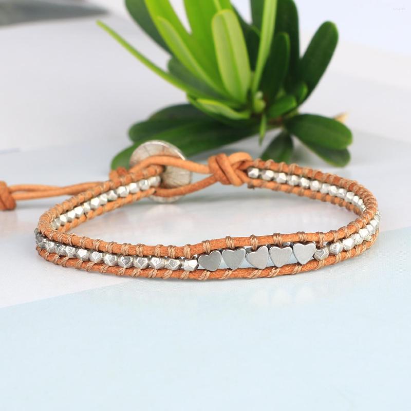 Charm Bracelets KELITCH Silver Colour Heart Beaded Bracelet For Women Handmade Leather Wrap Bangle Fashion Jewelry Man Accessories
Charm Bracelets KELITCH Silver Colour Heart Beaded Bracelet For Women Handmade Leather Wrap Bangle Fashion Jewelry Man Accessories