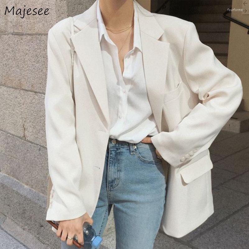 Women' Suits Blazers Women Office Lady Elegant Loose Notched Solid All-match Spring Fashion Pockets Casual Korean Style Simple Classic, White thin 
Women' Suits Blazers Women Office Lady Elegant Loose Notched Solid All-match Spring Fashion Pockets Casual Korean Style Simple Classic, White thin