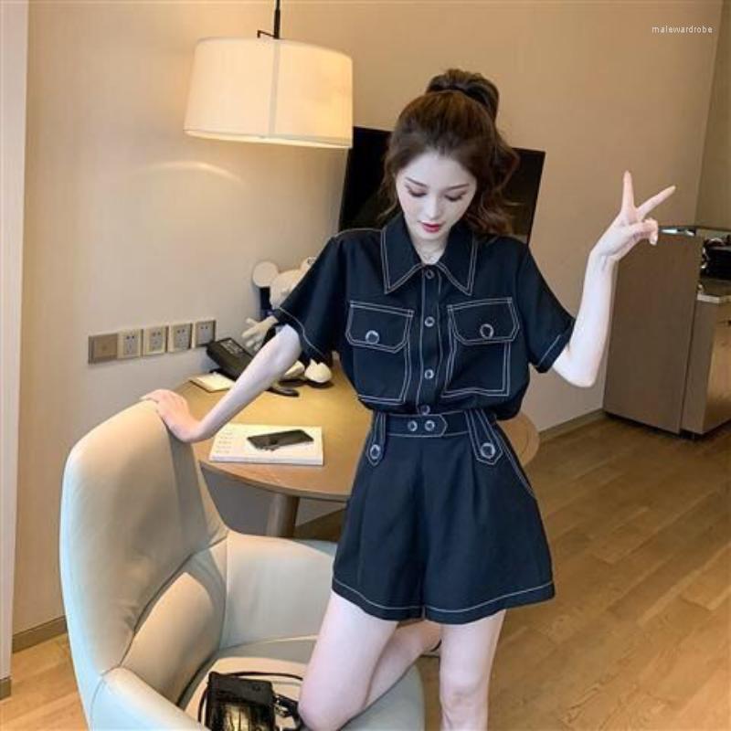 Women' Tracksuits 2023 Summer Fashion Suit Women' Short-sleeved Turn-down Collar Top High Waist Wide Leg Shorts Two Piece Set Female, 2pc set
Women' Tracksuits 2023 Summer Fashion Suit Women' Short-sleeved Turn-down Collar Top High Waist Wide Leg Shorts Two Piece Set Female, 2pc set