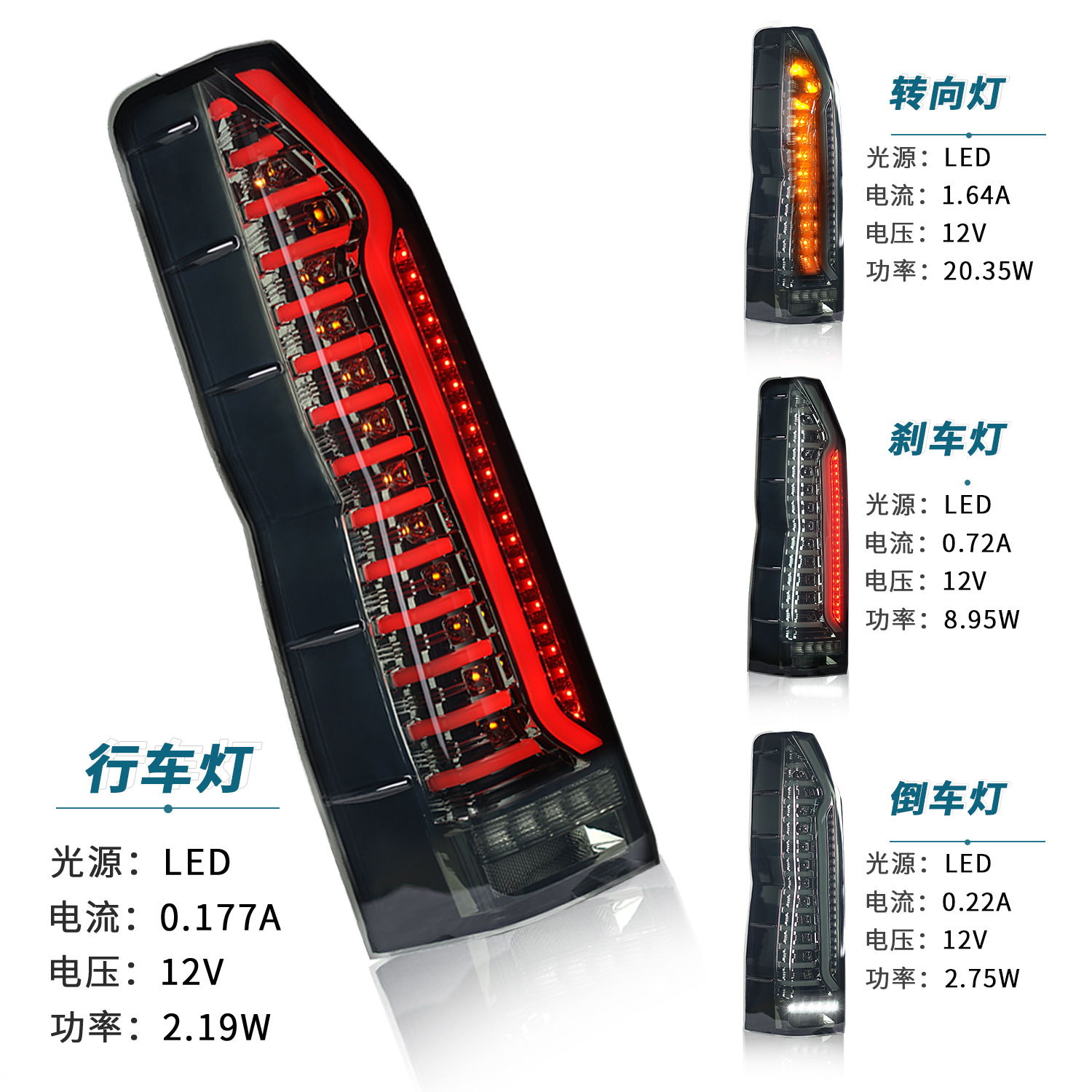 Full LED Taillight For TOYOTA HIACE 20 19-2022 Upgrade Taillights Streamer Turn Signal Lights Reverse Running Lamp