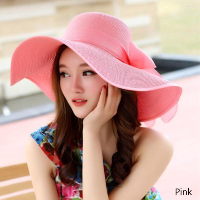 Wide Brim Hats Summer Straw Hat Bow Ribbon Big Brimmed Women's Bohemian Style Seaside Sun Protection Shade Elegant Fashion, Ht0786pk
Wide Brim Hats Summer Straw Hat Bow Ribbon Big Brimmed Women's Bohemian Style Seaside Sun Protection Shade Elegant Fashion, Ht0786pk