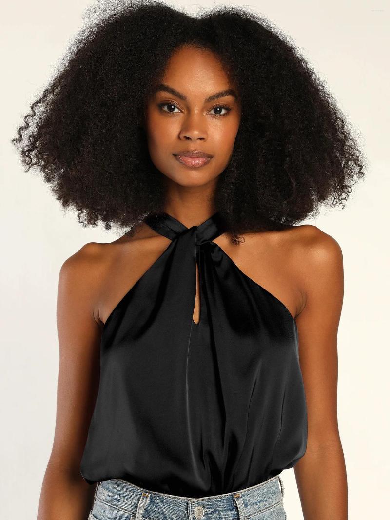 Women' Tanks 2023 Tank Top Hanging Strap Sexy Spicy Girl Neck Tie Rope Open Back Satin Face Women' Versatile High Grade Feeling, Black
Women' Tanks 2023 Tank Top Hanging Strap Sexy Spicy Girl Neck Tie Rope Open Back Satin Face Women' Versatile High Grade Feeling, Black