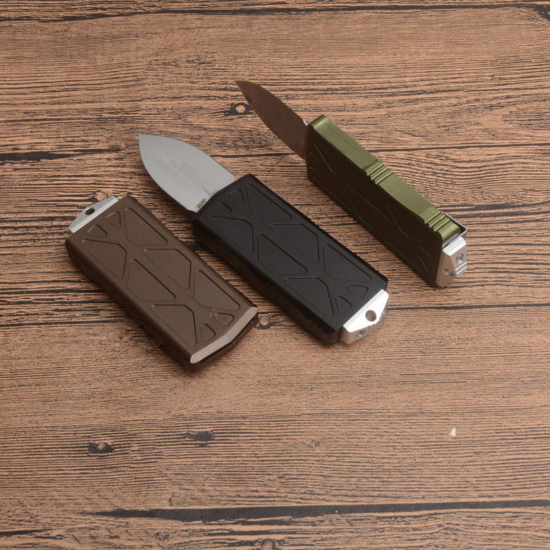 2023 New Mini Small Tactical Knife D2 Double Edge Spear Point Satin Blade CNC 6061-T6 Handle EDC Knives With Retail Box