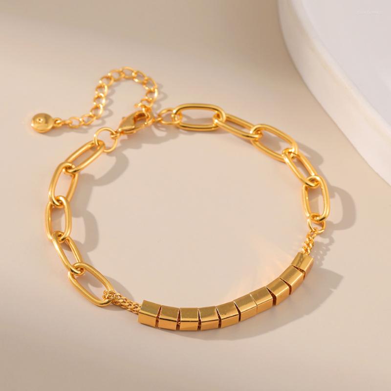 Charm Bracelets MKOPSZ Simple Gold Color Chain Bracelet Geometric Metal Square For Women Fashion Jewelry Couple Accessories Gifts
Charm Bracelets MKOPSZ Simple Gold Color Chain Bracelet Geometric Metal Square For Women Fashion Jewelry Couple Accessories Gifts