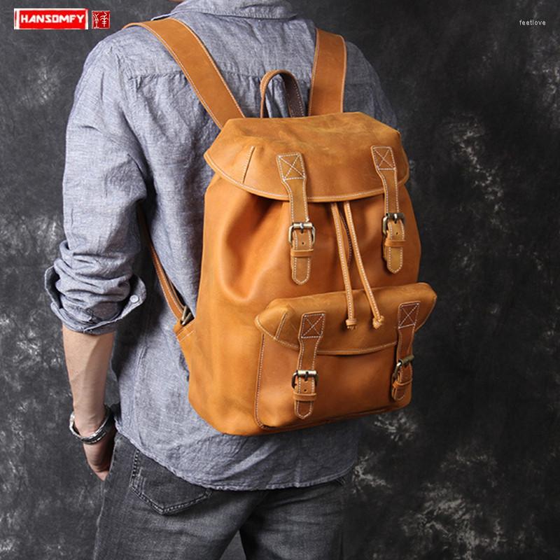 Backpack Men's Laptop Bag Travel Backpacks Large Capacity First Layer Cowhide Original Retro Handmade Crazy Horse Leather
Backpack Men's Laptop Bag Travel Backpacks Large Capacity First Layer Cowhide Original Retro Handmade Crazy Horse Leather