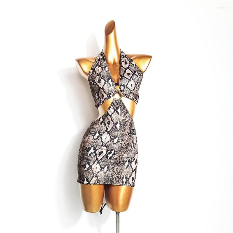 Stage Wear Latin Dance Dress Female Adult Sleeveless Halter Tango Salsa Samba Dancing Clothes Leopard Printed
Stage Wear Latin Dance Dress Female Adult Sleeveless Halter Tango Salsa Samba Dancing Clothes Leopard Printed