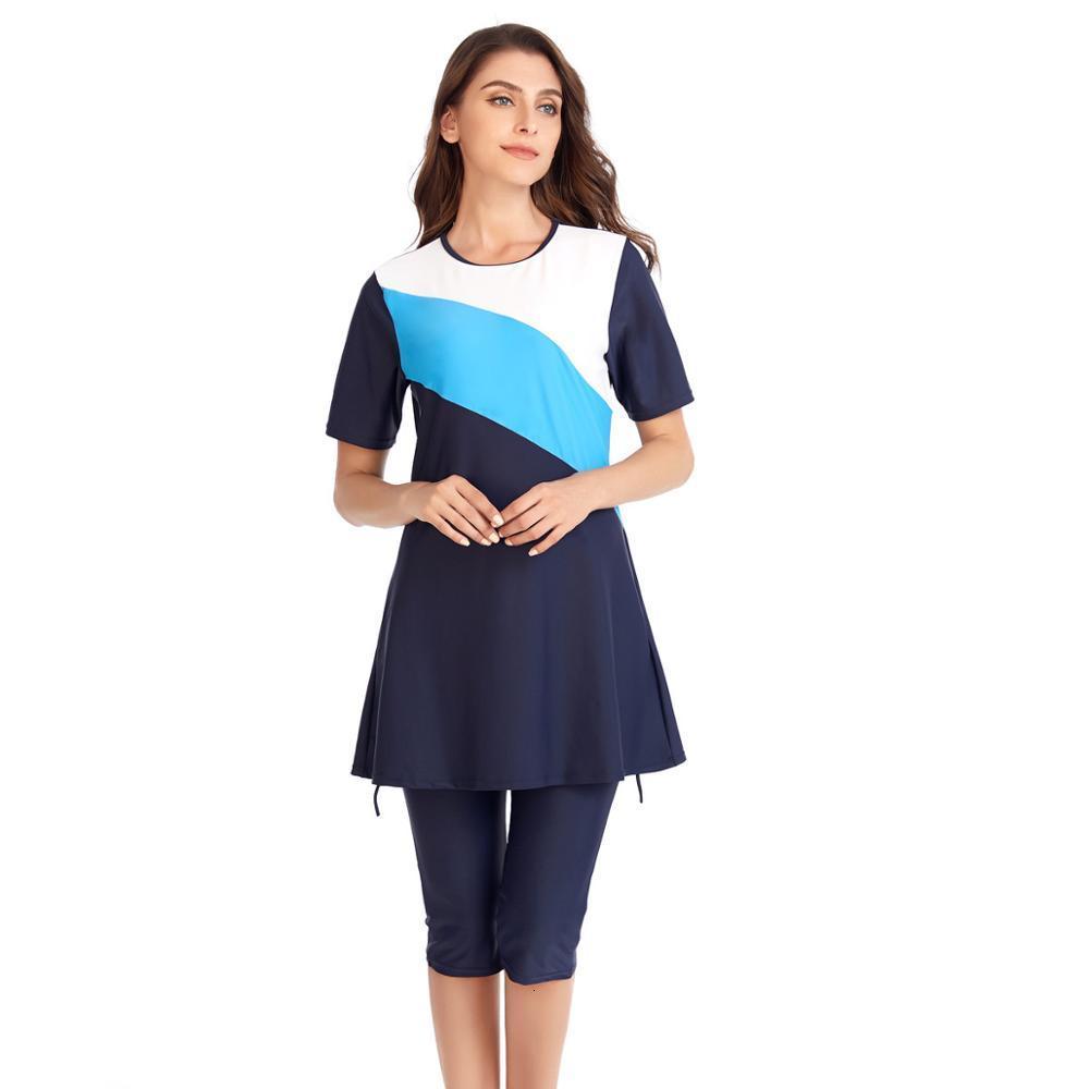 Swim Wear Plus Size Muslim Swimwear Women Modest Patchwork Full Cover Short Sleeve Swimsuit Islamic Hijab Islam Burkinis Bathing Suit 230420
Swim Wear Plus Size Muslim Swimwear Women Modest Patchwork Full Cover Short Sleeve Swimsuit Islamic Hijab Islam Burkinis Bathing Suit 230420
