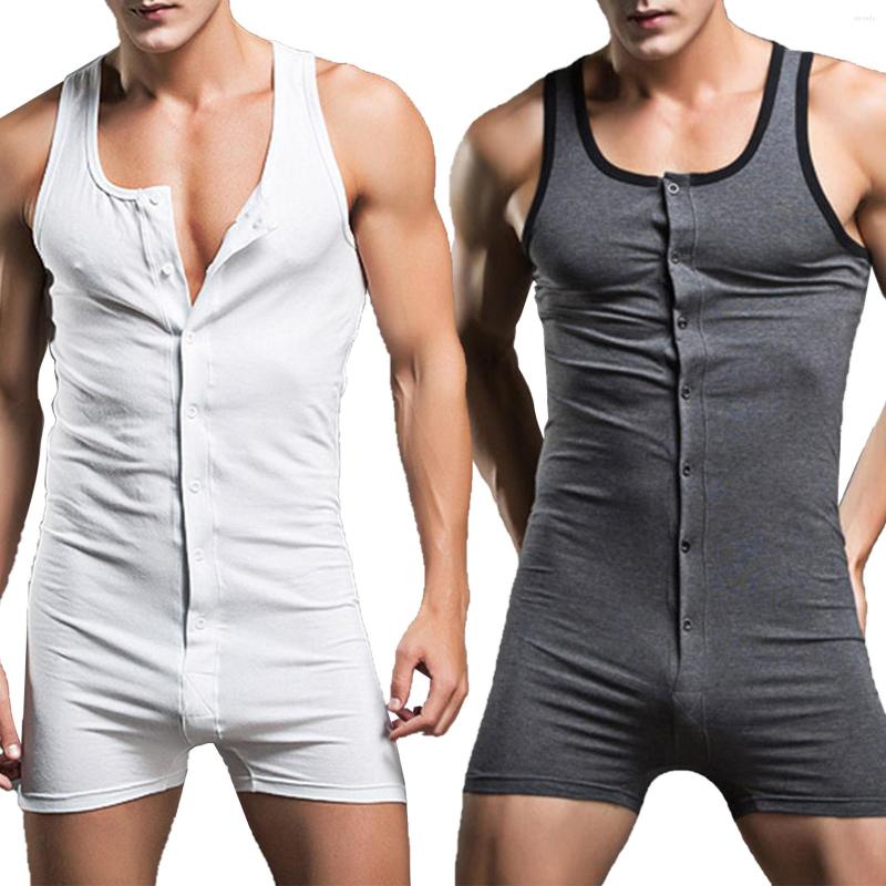 Men's Body Shapers Mens Playsuit Casual Sexy One-piece Club Romper Vest Jumpsuits Button Neck Nightwear Sleeveless Bodysuit Undershirts
Men's Body Shapers Mens Playsuit Casual Sexy One-piece Club Romper Vest Jumpsuits Button Neck Nightwear Sleeveless Bodysuit Undershirts
