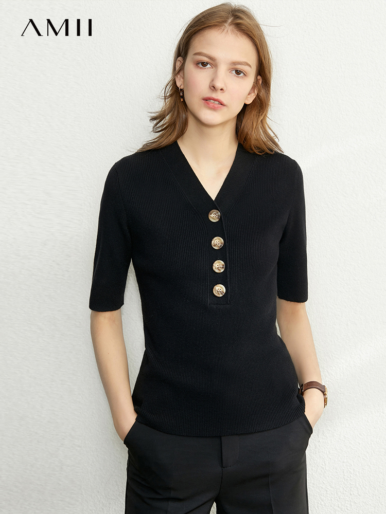 Women' T-Shirt Amii Minimalist T-shirt for Women Spring Half Sleeve V-neck Slim Knitted Tops Office Lady T Shirt Fashion Clothing 1014 230419, Beige 12321061
Women' T-Shirt Amii Minimalist T-shirt for Women Spring Half Sleeve V-neck Slim Knitted Tops Office Lady T Shirt Fashion Clothing 1014 230419, Beige 12321061