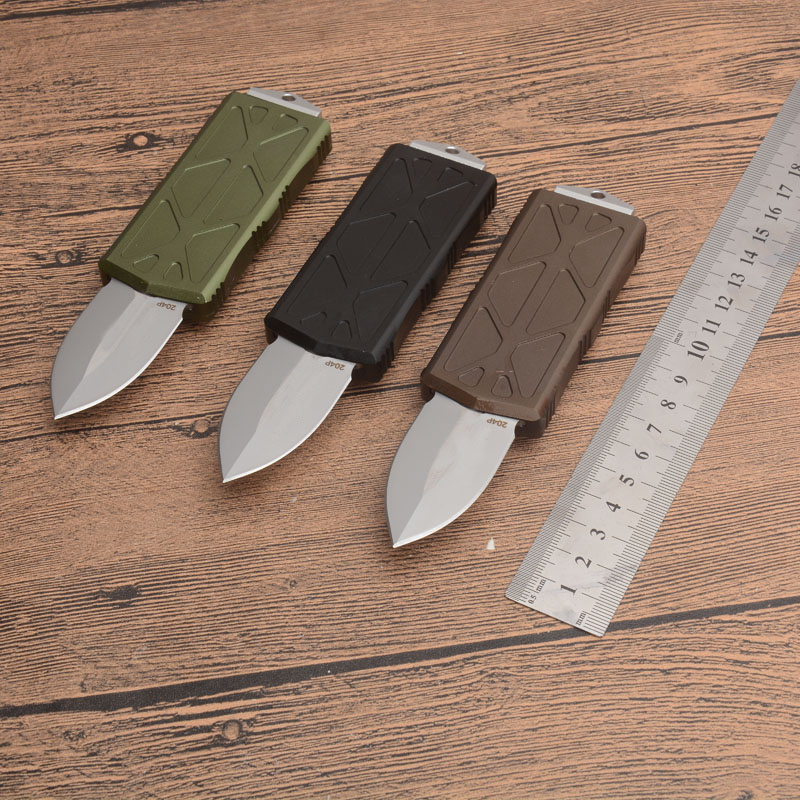 2023 New Mini Small Tactical Knife D2 Double Edge Spear Point Satin Blade CNC 6061-T6 Handle EDC Knives With Retail Box
