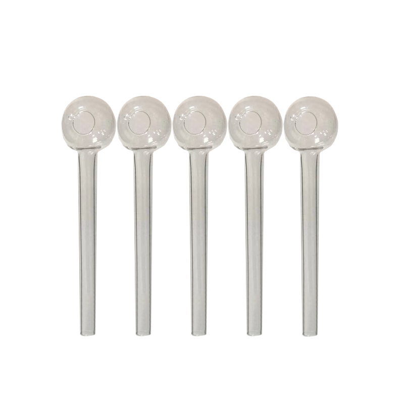 Glass Smoking Oil Burner Pipes Smoke Straight Tube Pipe Water Hand Oil Bubbler Device 10cm Length Wholesale