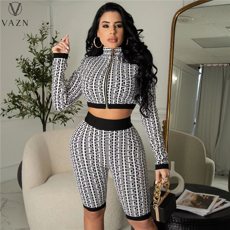 Women' Two Piece Pants VAZN Sexy Street Hip Hop Style Sets Long Sleeve Zipper Dew Waist Top Elastic Short Pants Printed Two Piece Sets 230419, Black
Women' Two Piece Pants VAZN Sexy Street Hip Hop Style Sets Long Sleeve Zipper Dew Waist Top Elastic Short Pants Printed Two Piece Sets 230419, Black