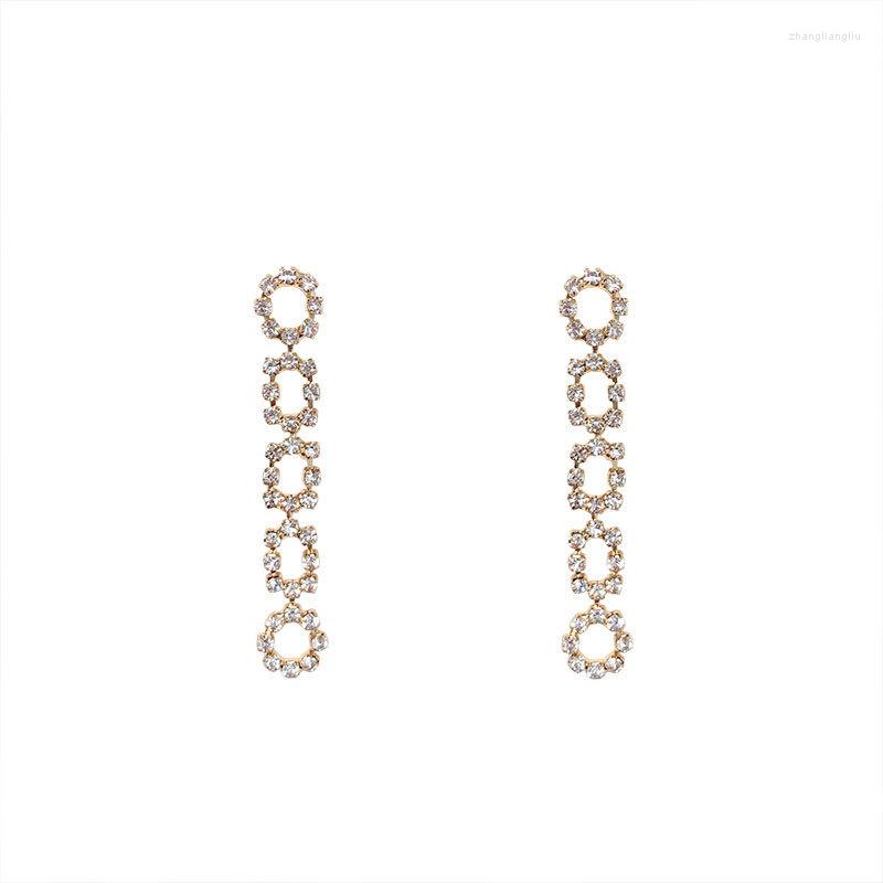 Dangle Earrings Temperament Long Rhinestones Round Korean Fashion Women's Accessories Simple Exquisite Female Jewelry
Dangle Earrings Temperament Long Rhinestones Round Korean Fashion Women's Accessories Simple Exquisite Female Jewelry