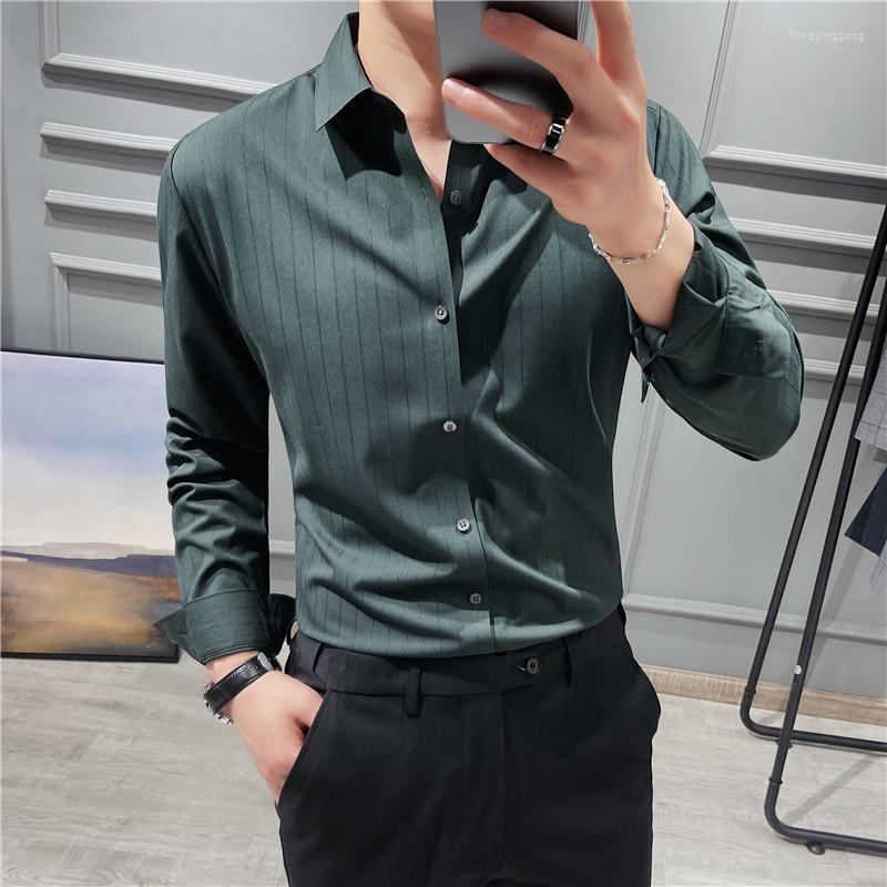 Men's Casual Shirts Autumn Long-sleeved Striped Shirt Men 2023 Simple Slim Business Formal Wear Hommes Tuxedo Social Club, Black
Men's Casual Shirts Autumn Long-sleeved Striped Shirt Men 2023 Simple Slim Business Formal Wear Hommes Tuxedo Social Club, Black