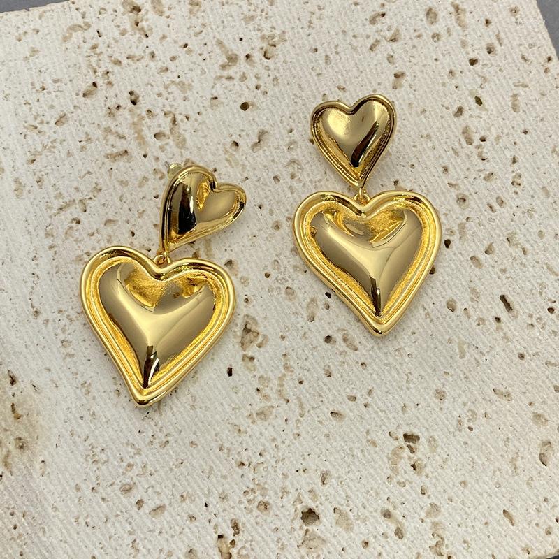 Hoop Earrings Trendy Double Heart Shaped 18K Stainless Steel Gold Plated Smooth Love Titanium Drop For Women
Hoop Earrings Trendy Double Heart Shaped 18K Stainless Steel Gold Plated Smooth Love Titanium Drop For Women