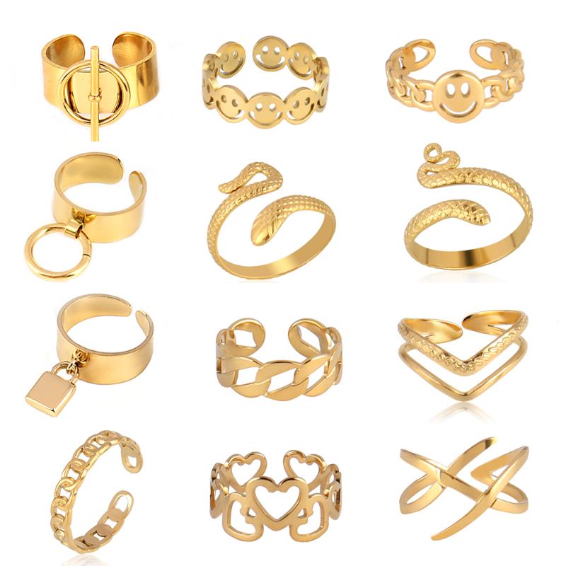 Cluster Rings Punk Stainless Steel Exaggerated Ring For Women Opening Adjustable Girl Finger Charm Trendy Party Jewelry GiftsCluster
Cluster Rings Punk Stainless Steel Exaggerated Ring For Women Opening Adjustable Girl Finger Charm Trendy Party Jewelry GiftsCluster