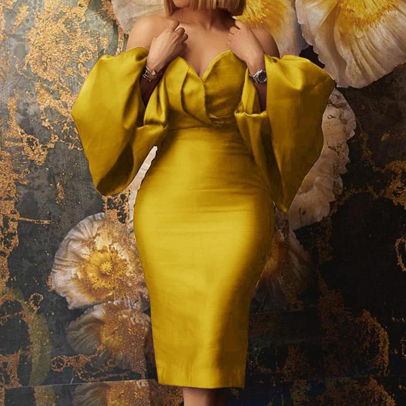 Casual Dresses Stylish Women Dress Spring Fashion African Oversized Tube Top Sexy Strapless Lantern Long Sleeve Evening Party, Purple 
Casual Dresses Stylish Women Dress Spring Fashion African Oversized Tube Top Sexy Strapless Lantern Long Sleeve Evening Party, Purple