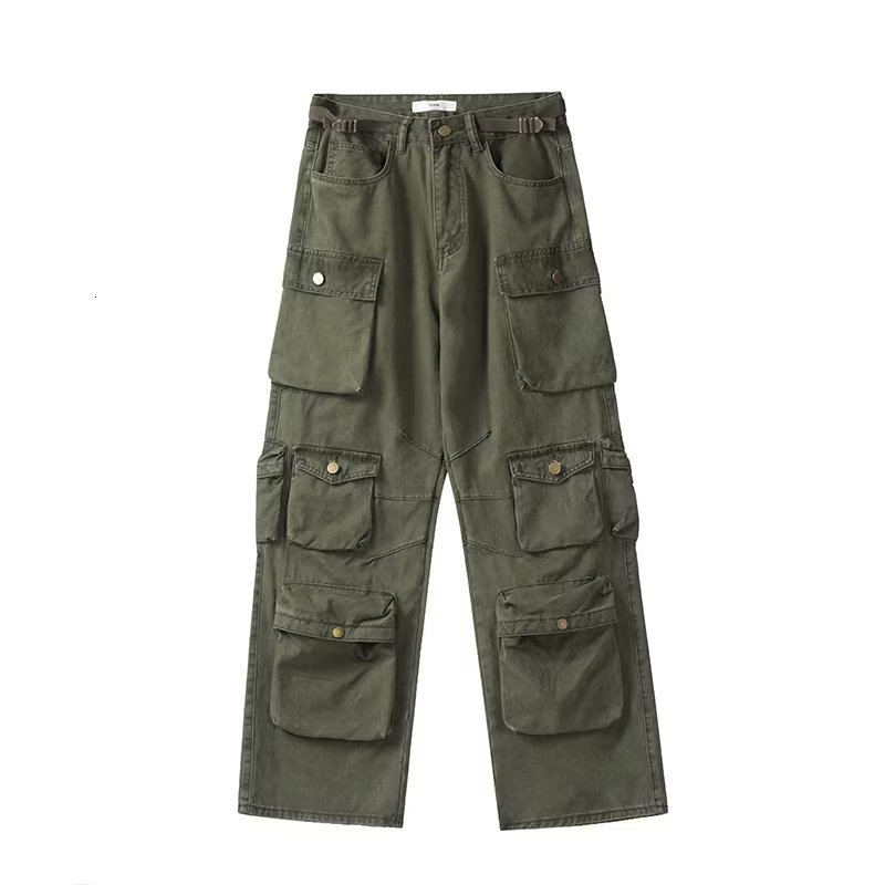 Men's Pants Y2K Cargo Pants Multi-pocket Overalls Men Harajuku Casual Women Baggy Trousers Oversize Straight Mopping Pants Spring Autumn New 2304