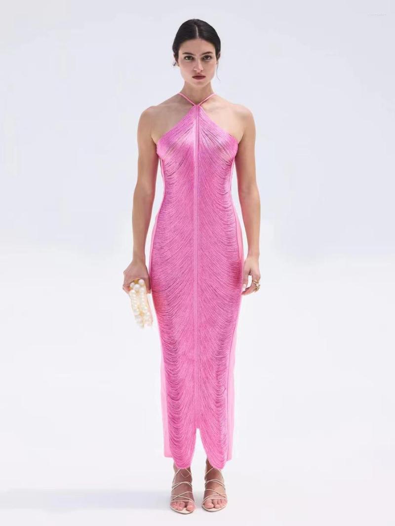 Casual Dresses SKMY In Fashion Tassel Hollow Out Open Back Split Halter Neck Solid Color Evening Party Long Women Clothing, Pink
Casual Dresses SKMY In Fashion Tassel Hollow Out Open Back Split Halter Neck Solid Color Evening Party Long Women Clothing, Pink